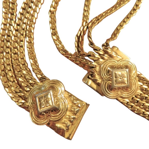 Vintage Christian Dior Gold Multi Strand Medallion Belt Chain - Picture 9 of 16